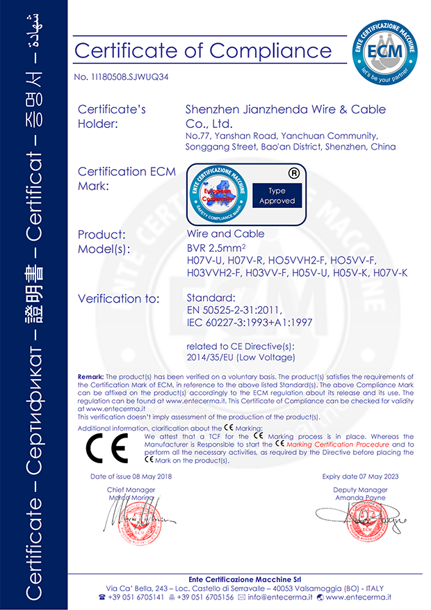 尼龍電纜 | CE證書